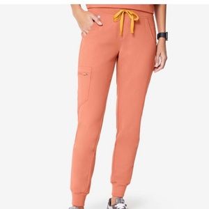 Coral Large Petite Zamora Jogger Scrub Bottoms!